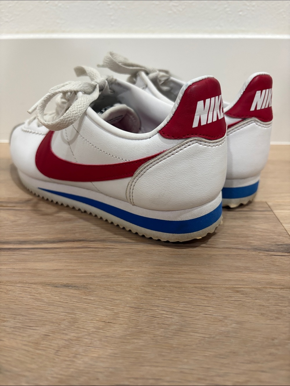 Nike Classic Cortez Forrest Gump Leather Sneakers White Varsity Red Blue